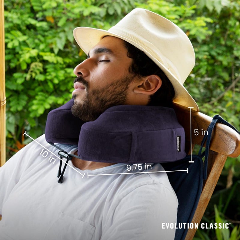 Cabeau Evolution Classic Neck Support Pillow - Neck Pillow for Traveling - Memory Foam Airplane Pillow with 360-Degree Comfort - Head & Chin Support Pillows for Sleeping Upright - (Navy) - Image 5